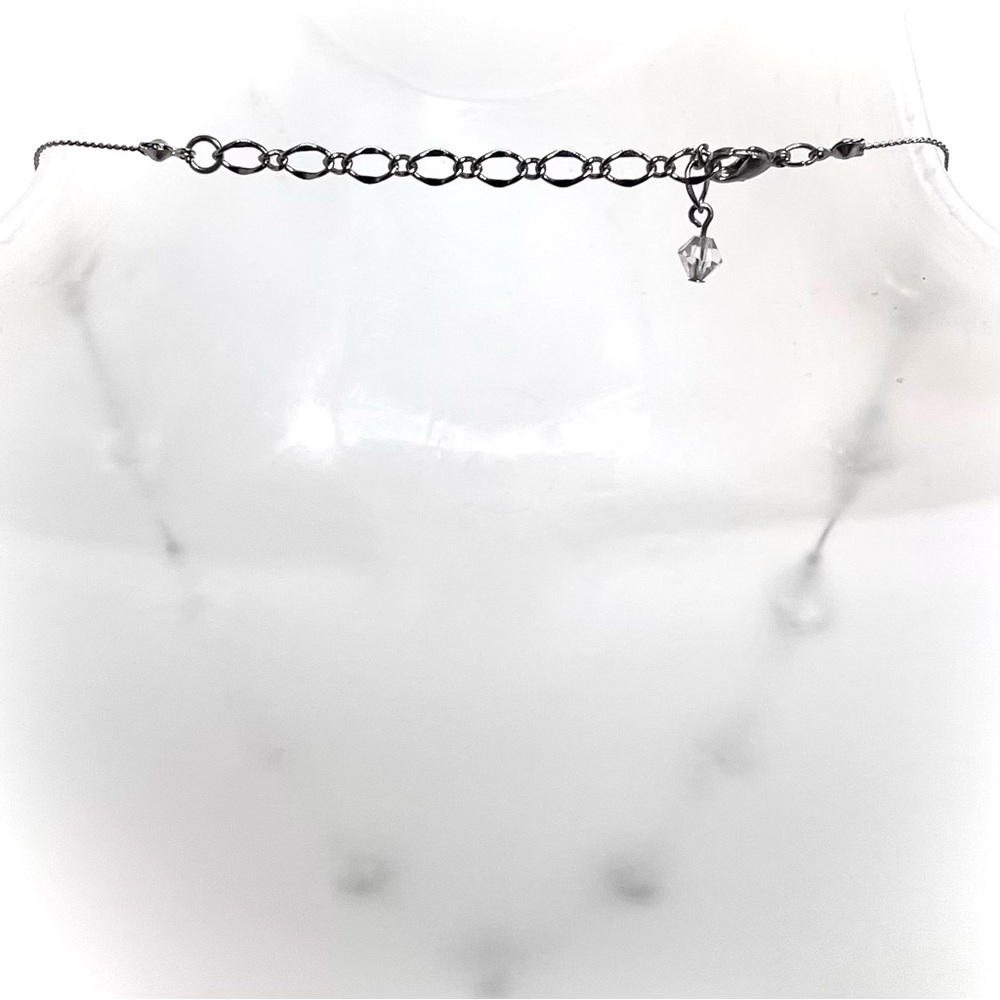 Vintage Clear Crystal Necklace Gem Beads Statement Cocktail Jewelry Adjustable - Picture 4 of 5